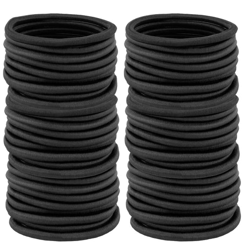 150 PCS Hair Ties, Ponytail Holders, 4MM Black Hair Ties for Thick Hair, Premium Elastic Hair Ties Bulk, Hair Elastics, Hair Tie for Women, Men, Girls