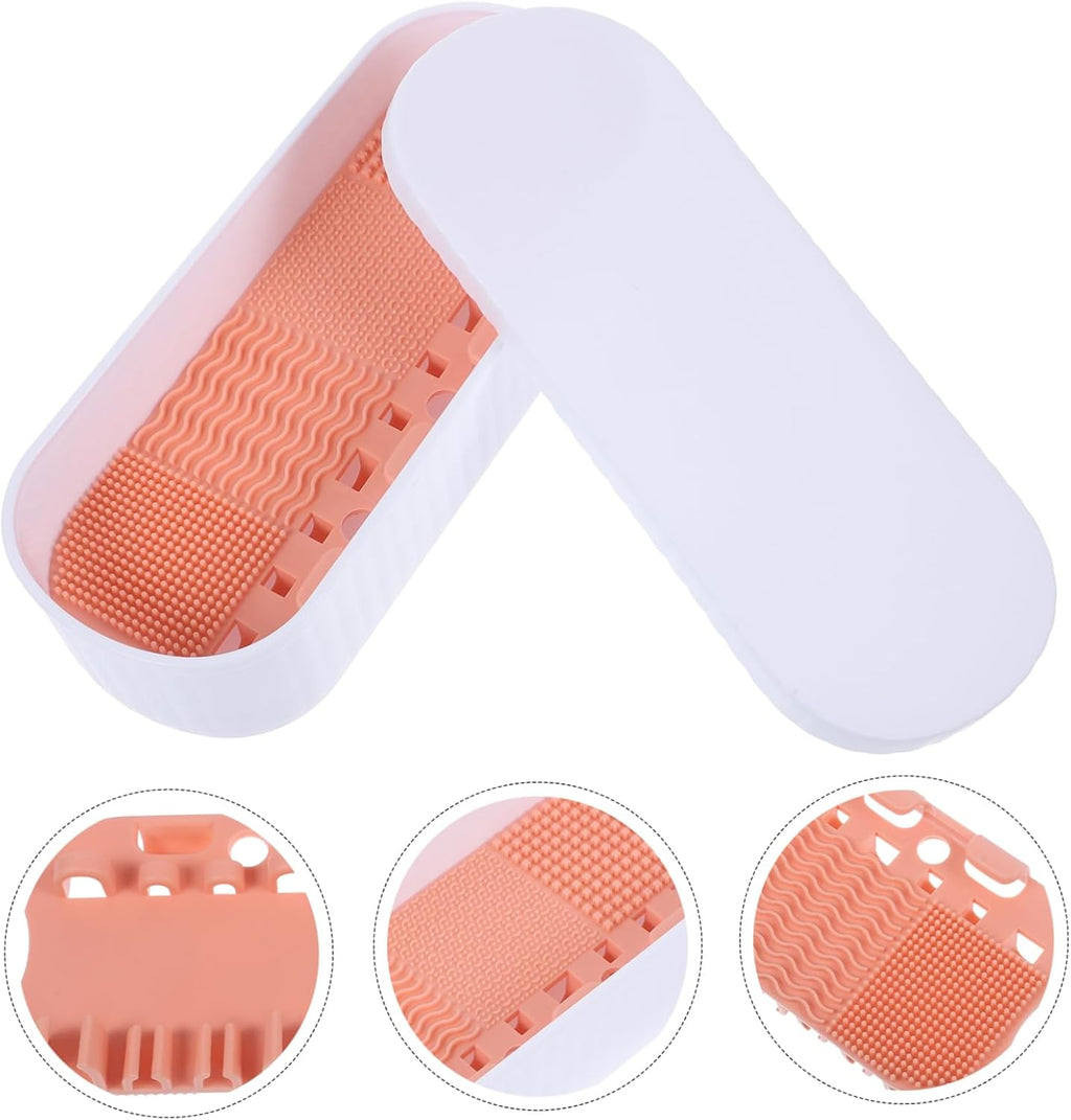 Box Cosmetic Cleaning Box Makeup Tools Cleaner Brush Cleaner Make up Brush Cleaning Container Cleaner Container Makeup Brush Holder Makeup Brush Storage Holder Pp White